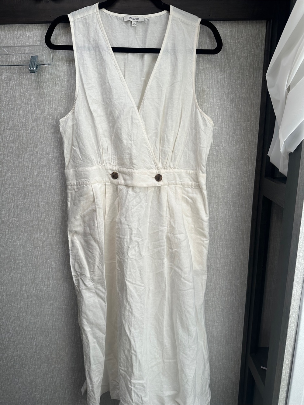 Madewell White linen /cotton Dress - Picture 2 of 7